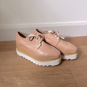Stella McCartney Elysse Platform Lace-Up Oxfords in Blush.